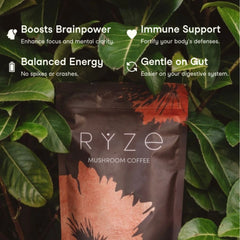 RYZE Mushroom Coffee — Organic Instant Coffee with Cordyceps & Reishi, 30 Servings X5