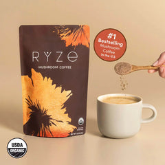 RYZE Mushroom Coffee — Organic Instant Coffee with Cordyceps & Reishi, 30 Servings X5