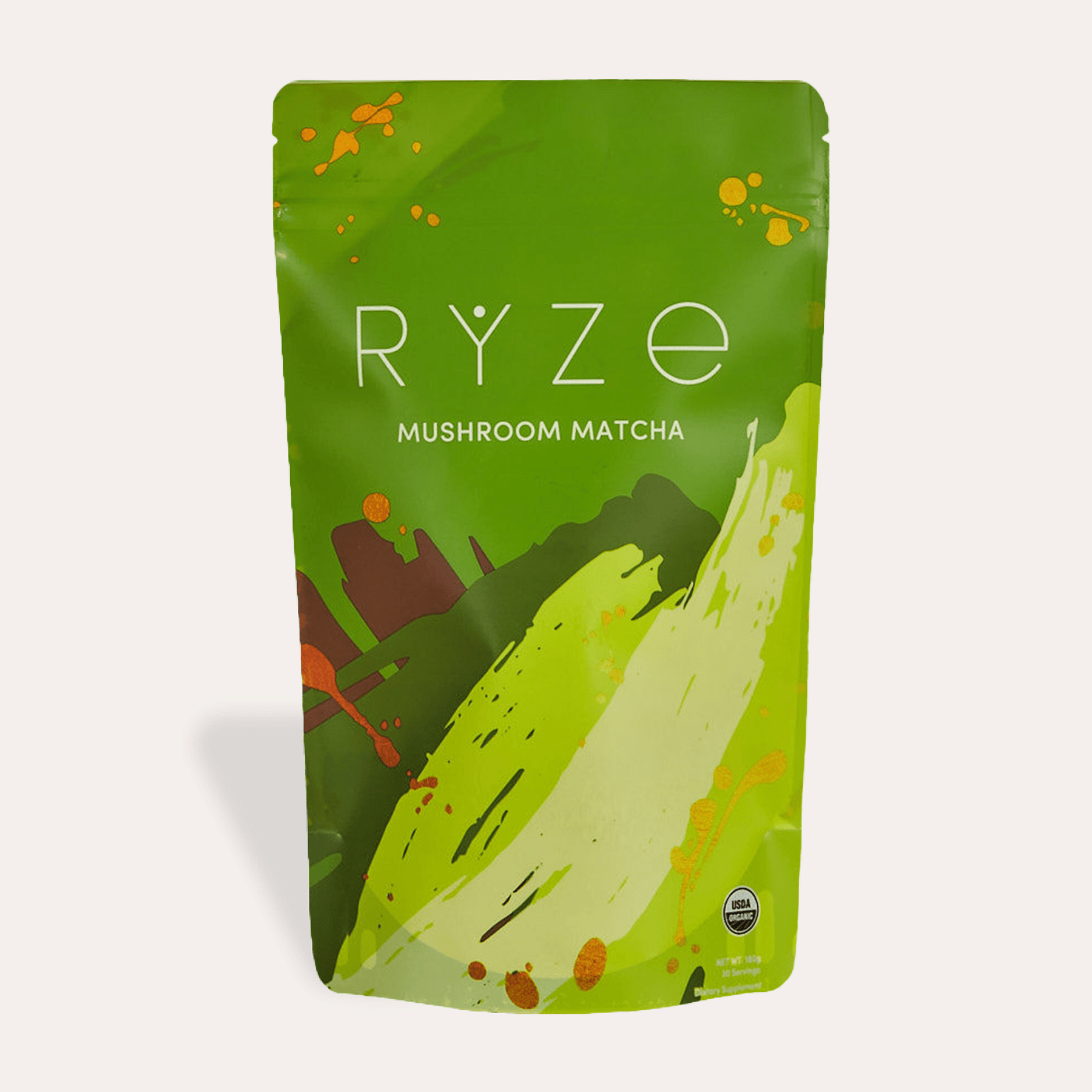 RYZE Mushroom Matcha - with 6 Organic Adaptogenic Mushrooms Grown In USA and Ceremonial-Grade Japanese Matcha U1