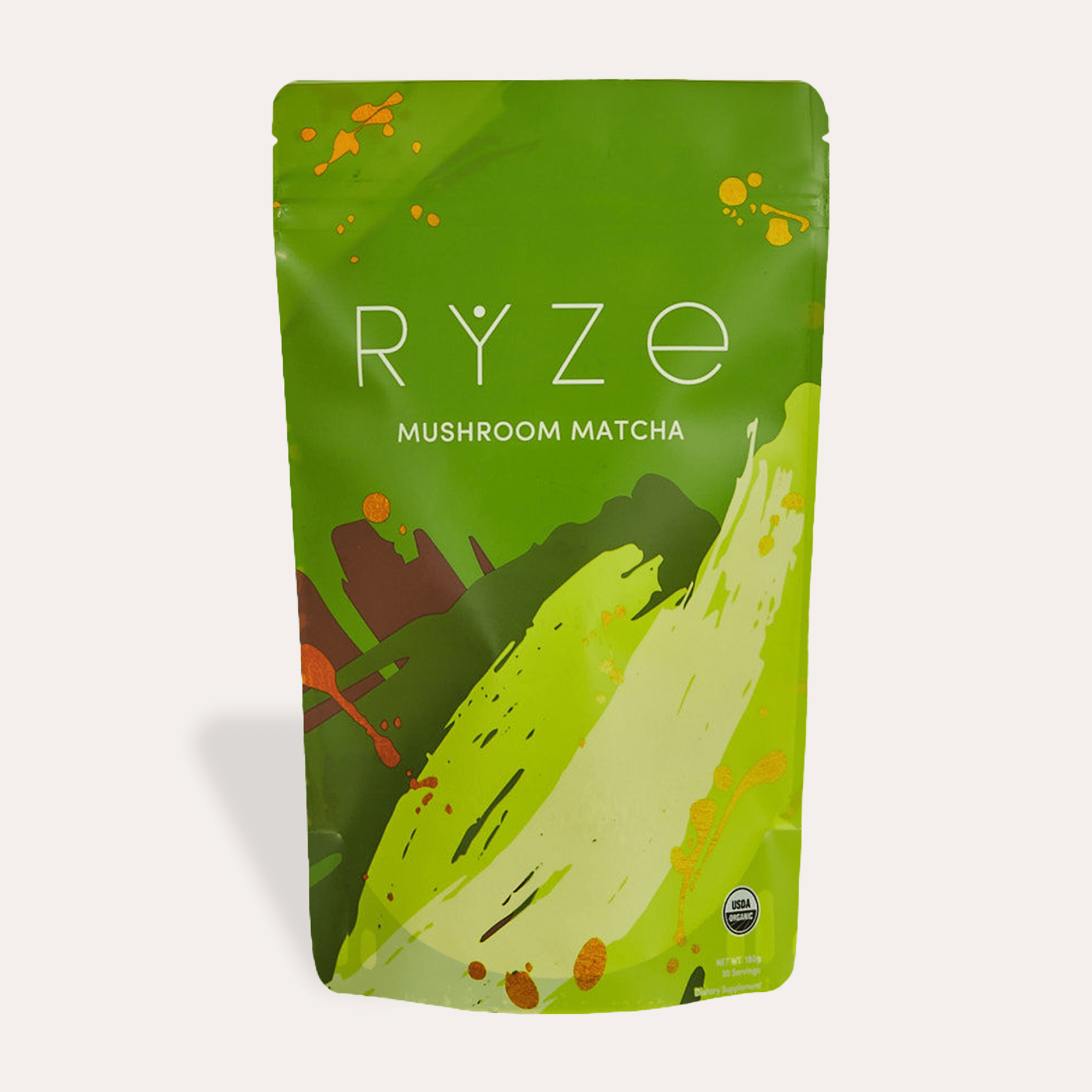 RYZE Mushroom Matcha - with 6 Organic Adaptogenic Mushrooms Grown In USA and Ceremonial-Grade Japanese Matcha U1