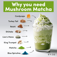 RYZE Organic Mushroom Matcha Starter Kit (60 servings) B9